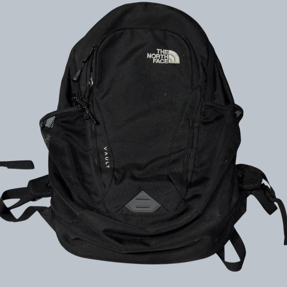 The North Face Vault Daypack Black Laptop Backpack School Work Travel 19x12x7
